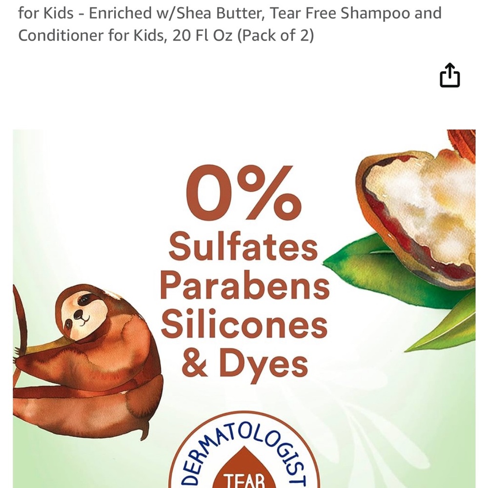 Suave 3-1 kids shampoo conditioner and lotion infused with cocoa butter.
